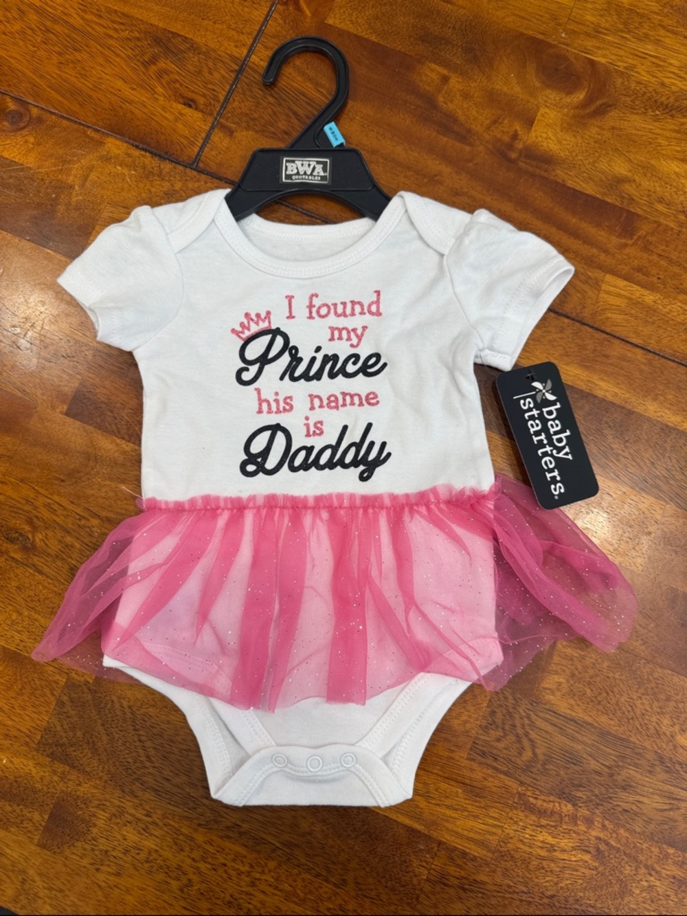 Baby Starters White & Pink Tutu Onesie - I Found My Prince His Name is Daddy